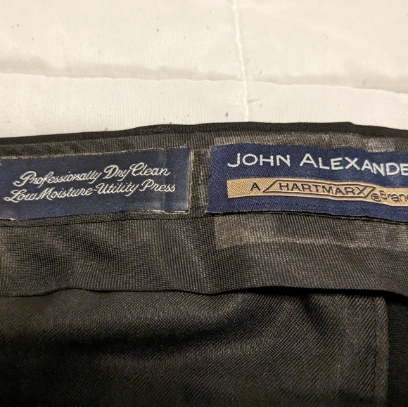 Men’s 36x30 Dress Pants John Alexander by Hartmarx 100% Worsted Wool Charcoal - Picture 3 of 7